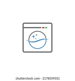 Laundry, clothes washing icon logo illustration template