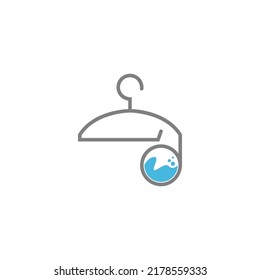 Laundry, clothes washing icon logo illustration template