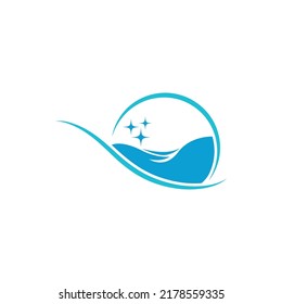Laundry, clothes washing icon logo illustration template