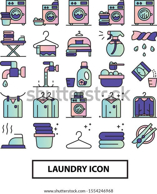 Laundry Color Icon Set Stock Vector (royalty Free) 1554246968 