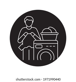 Laundry color line icon. Pictogram for web page, mobile app, promo. UI UX GUI design element. Editable stroke.