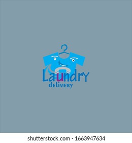 laundry delevery logo design vector