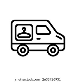 Icono de contorno del Vector de entrega de lavandería. Archivo Eps 10