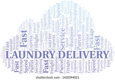 Laundry Delivery word cloud. Wordcloud made with text only.