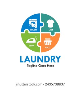Laundry design logo template illustration