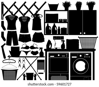 Laundry Design Set Vector