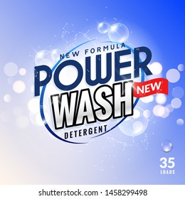 Laundry detergent background design. Clean power powder soap laundry, wash product package design.