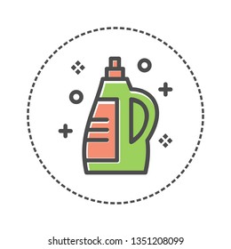 laundry detergent bottle. orange and green color