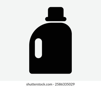 Laundry Detergent Bottle Soap Cleaning Supply Clean Wash Clothing Container Shape Black White Icon Sign Symbol Graphic Illustration Vector