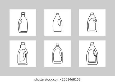 Laundry Detergent Bottles Illustration Set.