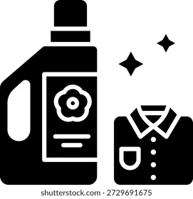 Detergente de lavandería y icono de camisa limpia