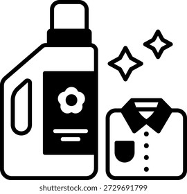 Detergente de lavandería y icono de camisa limpia