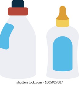 Laundry Detergent Concept, Fabric Softner Vector Icon Design, Care labels tag sign, Laundry and Dry Cleaning symbols on white background