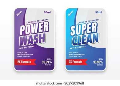 laundry detergent and disinfectant labels for your business