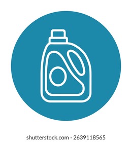 Laundry detergent icon on blue circle. Icon symbol illustration