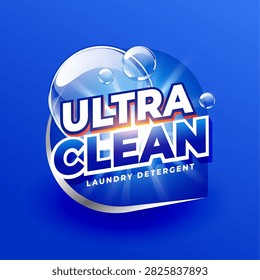 laundry detergent label for ultra clean wash vector