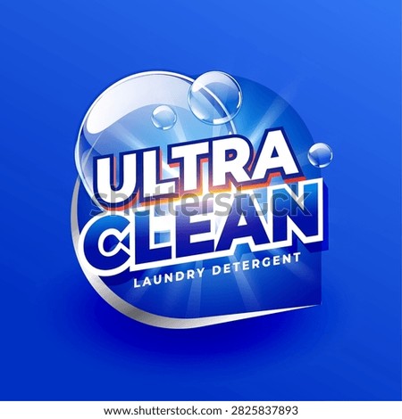 laundry detergent label for ultra clean wash vector