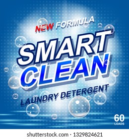 Laundry detergent package ads. Toilet or bathroom tub cleanser design. Washing machine laundry detergent packaging template. Vector illustration