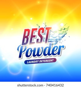 laundry detergent powder or soap product packaging concept design template
