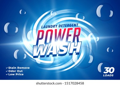 laundry detergent power wash packaging advertising concept design