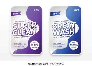 laundry detergent promotional labels template design