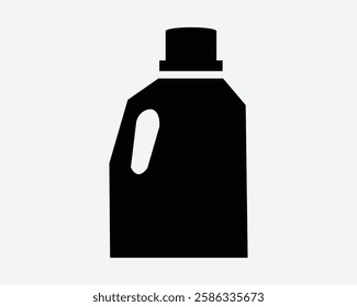 Laundry Detergent Soap Cleaning Supply Clean Wash Clothing Bottle Container Shape Black White Icon Sign Symbol Graphic Illustration Vector