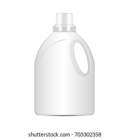 Laundry detergent vector plastic bottle, realistic packaging mockup for your design