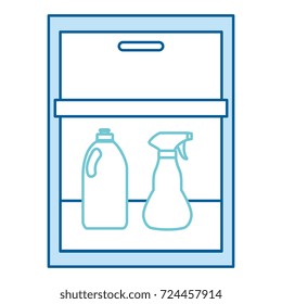 laundry drawer with detergent bottles