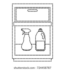 laundry drawer with detergent bottles