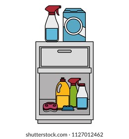 laundry drawer with housekeeping products