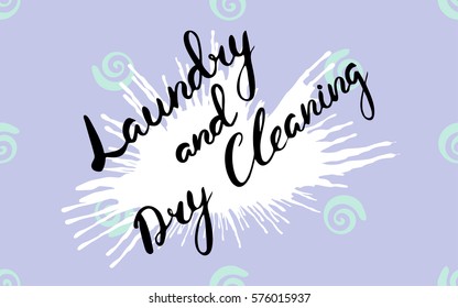 Laundry and dry cleaning service, vector emblems, labels