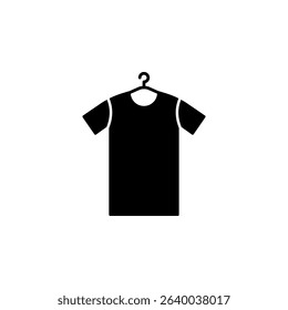 Laundry and dry cleaning t-shirt hanger logo vector icon design