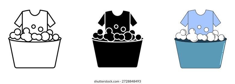 Servicio de lavandería en seco icono de conjunto simple sobre fondo blanco