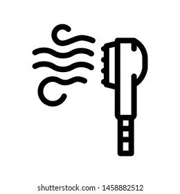 Laundry Electric Steamer Brush Vector Line Icon. Laundry Service, Washing Clothes Dress Linear Pictogram. Laundromat, Dry-Cleaning, Launderette, Stain Removal, Ironing Contour Illustration