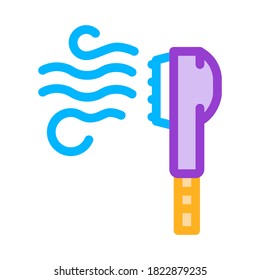 Laundry Electric Steamer Brush Vector Line Icon. Laundry Service, Washing Clothes Dress Linear Pictogram. Laundromat, Dry-Cleaning, Launderette, Stain Removal, Ironing Illustration