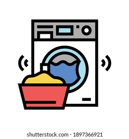 laundry equipment for washing clothes color icon vector. laundry equipment for washing clothes sign. isolated symbol illustration