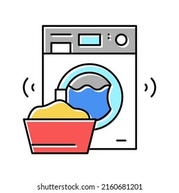 laundry equipment for washing clothes color icon vector. laundry equipment for washing clothes sign. isolated symbol illustration