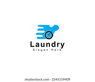 Laundry express logo design icon for laundry business template in creative silhouette shape isolate vector illustration.