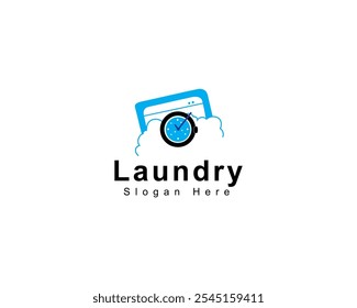 Laundry express logo design icon for laundry business template in creative silhouette shape isolate vector illustration.