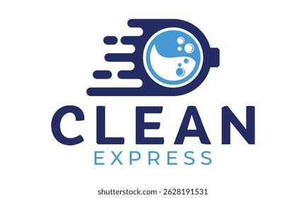 Laundry express Logo, Dry Cleaning Logo, Creative laundry logo vector template