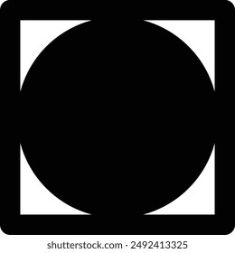 Laundry Fabric Clothes Washing Care Symbol, Tumble Dry No Heat flat black vector icon.