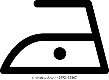 Laundry Fabric Clothes Washing Care Symbol, Iron Low Temperature flat black vector icon.