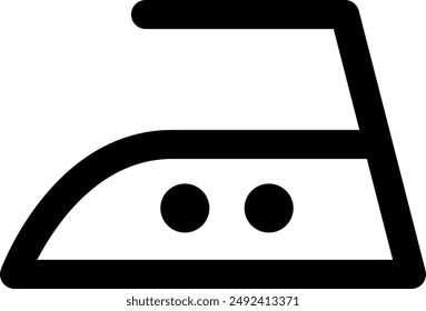 Laundry Fabric Clothes Washing Care Symbol, Iron Medium Temperature flat black vector icon.