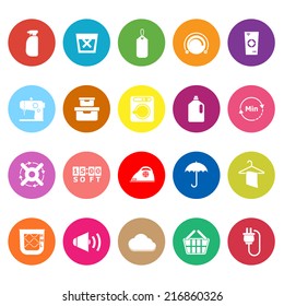 Laundry flat icons on white background, stock vector