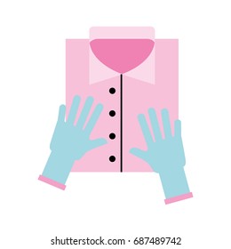 Laundry garments with gloves