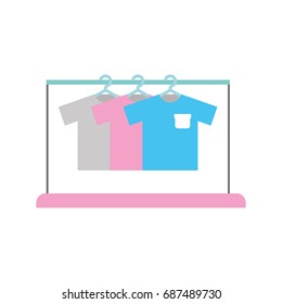 Laundry garments hanging icon