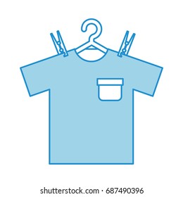 Laundry garments hanging icon