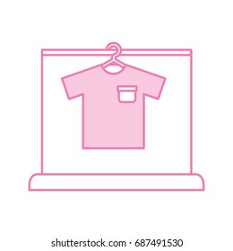 Laundry garments hanging icon