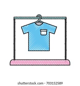 Laundry garments hanging icon