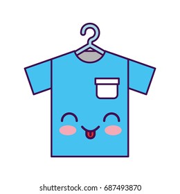 Laundry garments hanging kawaii character